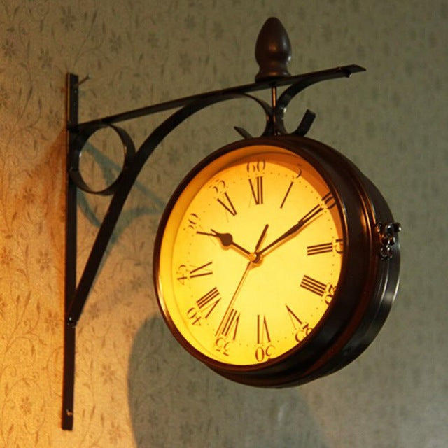 European Retro Double Sided Wall Clock